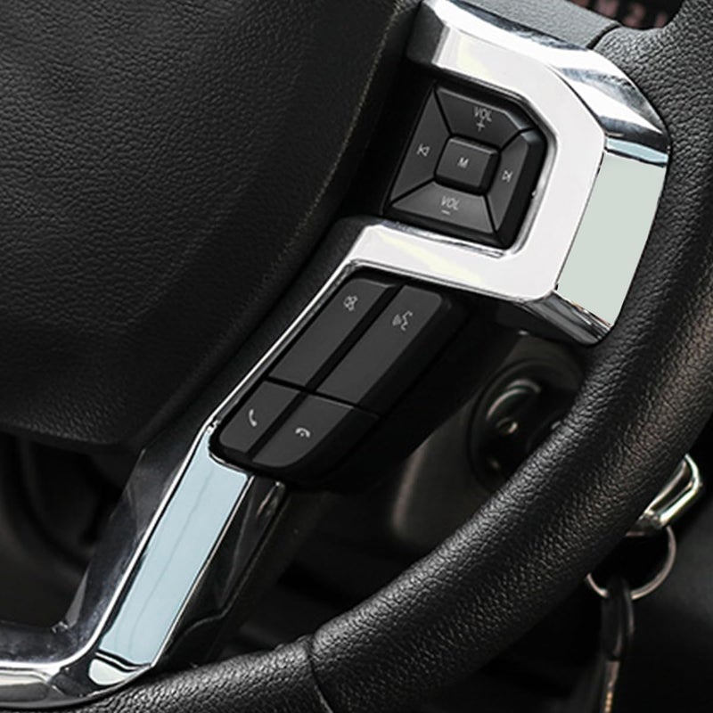Keptrim for F-150 ABS Chrome Steering Wheel Cover Trim for 2015-2020 Ford F150, for 2017-2022 F250 F350, for 2018-2021 Ford Expedition - Image 2