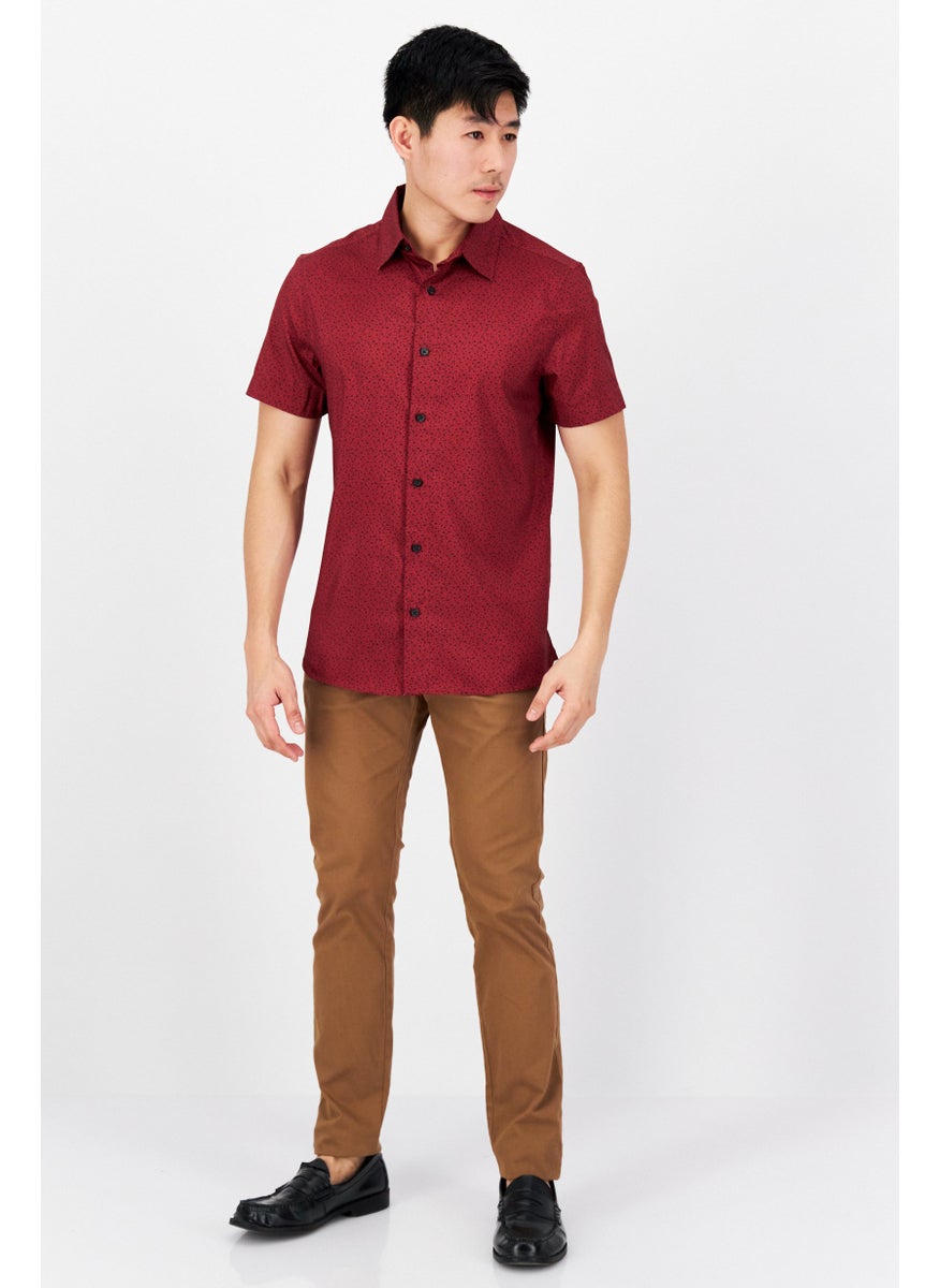 Men Stretch Fit Allover Print Short Sleeves Casual Shirt, Maroon - pzsku/Z611A465EA873086C97F3Z/45/_/1739715204/2dfab0bb-e174-4596-bae2-5bcabb6e3985