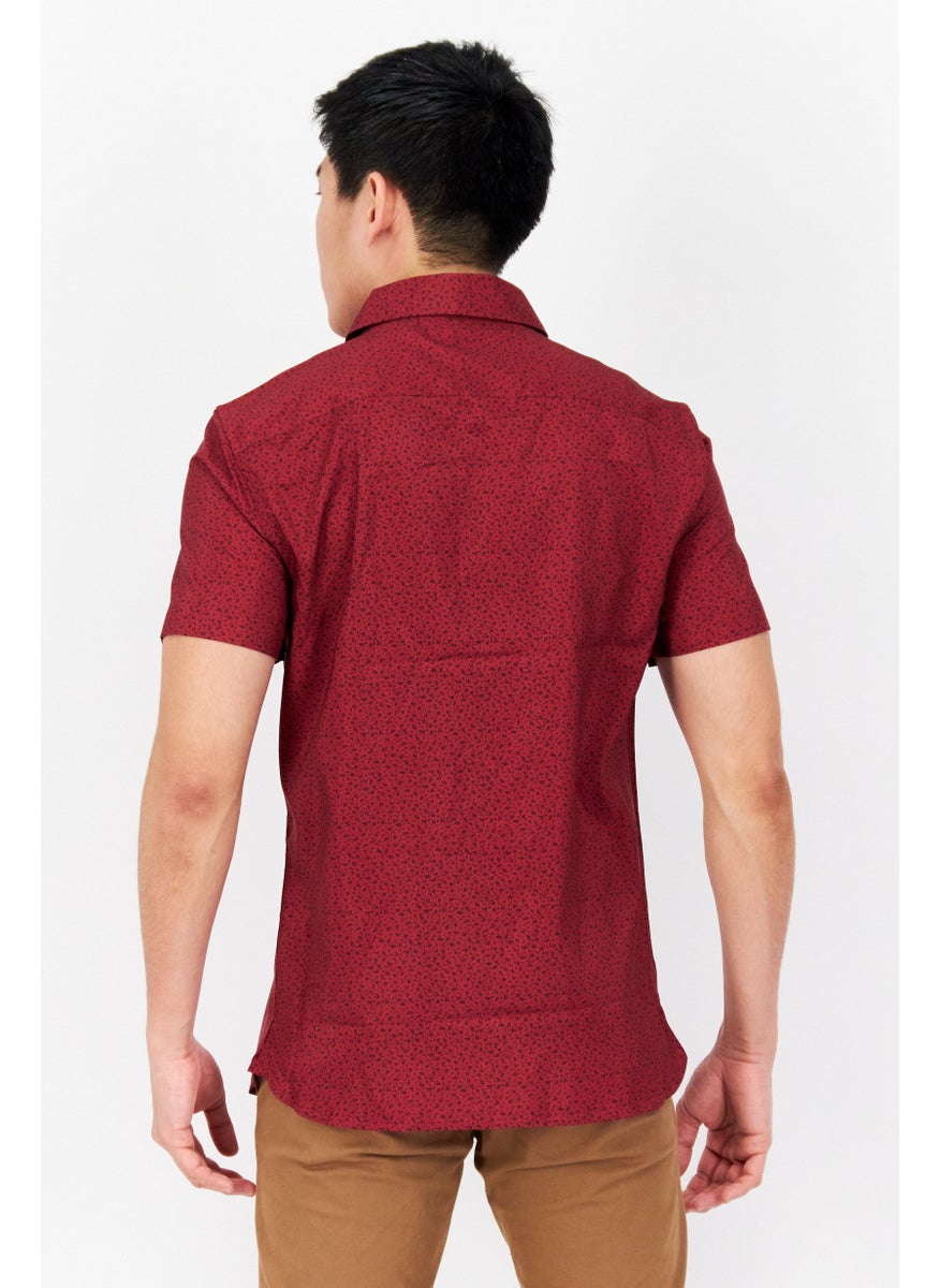 Men Stretch Fit Allover Print Short Sleeves Casual Shirt, Maroon - pzsku/Z611A465EA873086C97F3Z/45/_/1739715356/cd3dd2fc-e8d7-4adb-82c5-5bdbed0a25e1