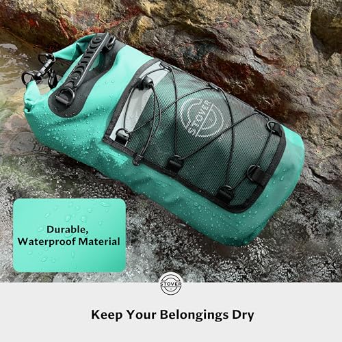 STOVER 5/10/25/30/40/55L Waterproof Dry Backpack & Phone Case- Large Floating Dry Bag for Kayaking, Travel, Hiking, Fishing, Camping, Motorcycles & Beach, Heavy-Duty Roll Top Men/Women (Teal) - Image 2