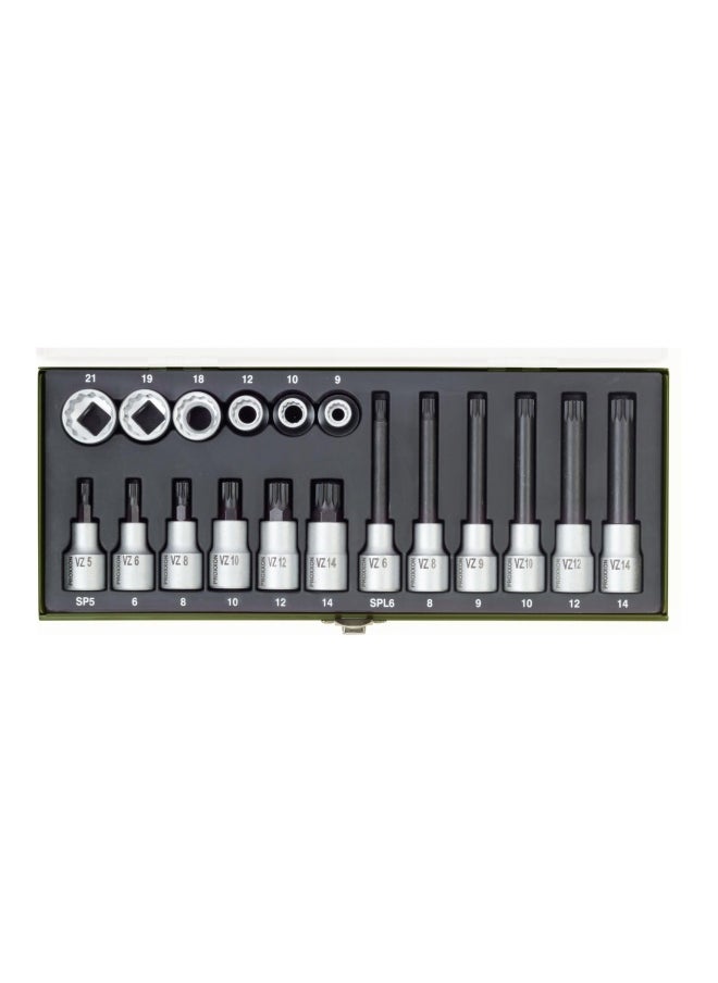 PROXXON - 23296 Special Socket Spanner Set For Multi-Point Head Cap Screws Spline 18 - Pieces - Image 1