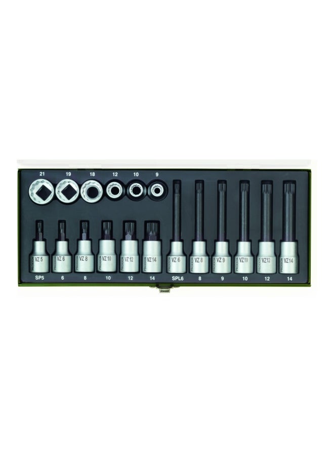 PROXXON - 23296 Special Socket Spanner Set For Multi-Point Head Cap Screws Spline 18 - Pieces - Image 1
