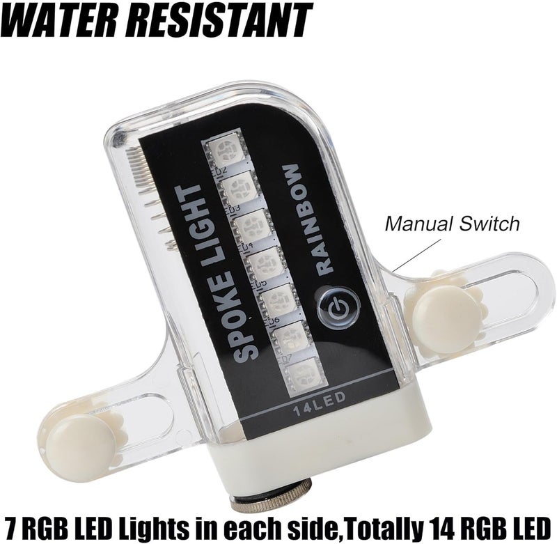 DAWAY LED Bike Wheel Lights - A12 Waterproof Cool Bicycle Tire Light, Safety Spoke Lights for Kids Boys Girls Men Women, 30 Fun Bright Patterns, Auto & Manual Dual Switch, with Battery - Image 5