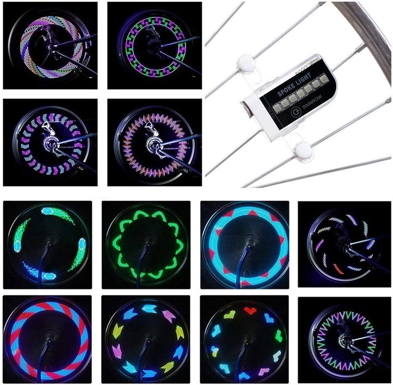 DAWAY LED Bike Wheel Lights - A12 Waterproof Cool Bicycle Tire Light, Safety Spoke Lights for Kids Boys Girls Men Women, 30 Fun Bright Patterns, Auto & Manual Dual Switch, with Battery - Image 1