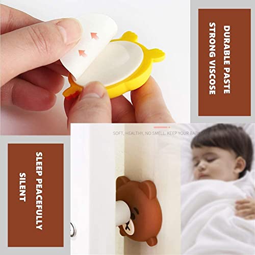 KolorFish Door Stopper Wall Protector (8 Pcs), Bumper Self Adhesive Door Knob Pads Soft Rubber Cute Animal Pattern for Protecting Wall, Fridge Door, Cabinets, Toilet - Image 4