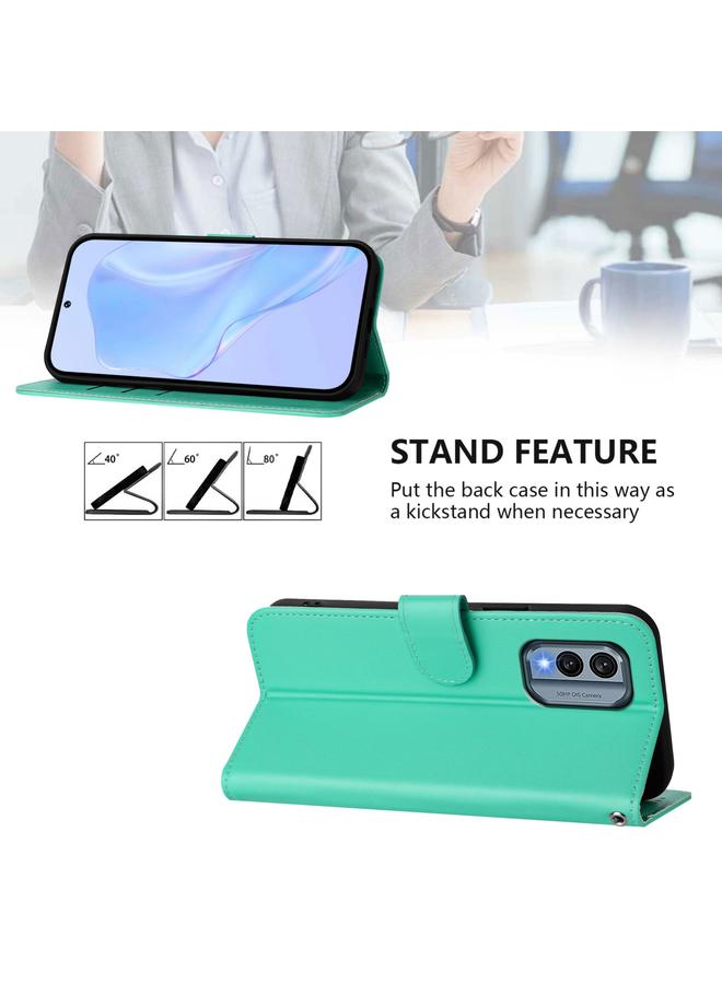 erorex Case For Nokia X30 5G Skin Feel Solid Color Leather Phone Case with Lanyard - Image 3