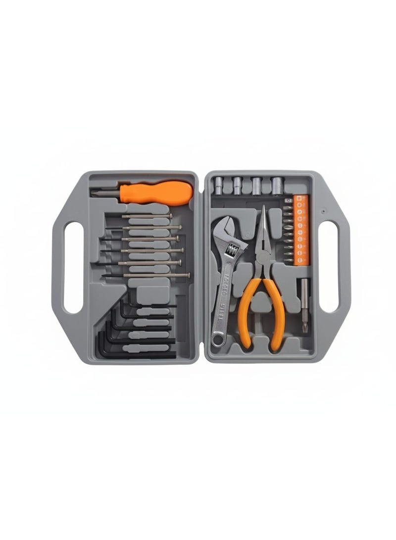 30Pcs hand tool set with durable, ergonomic tools including screwdrivers, pliers, and wrenches , ideal for home, office, and appliance repairs, all organized in a convenient portable bag. - Image 1