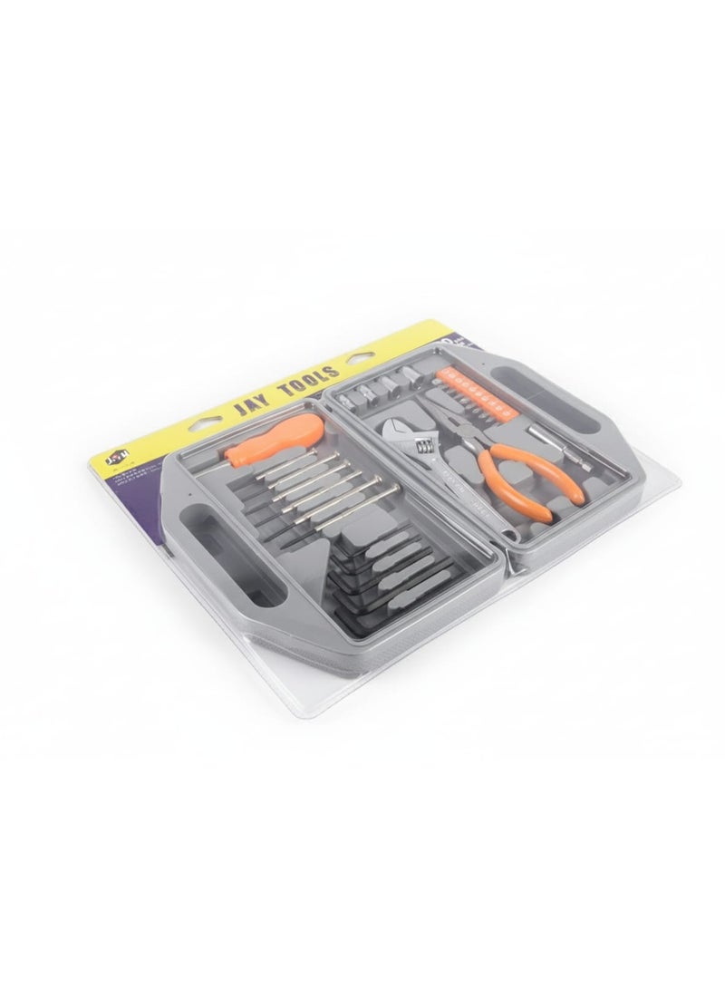 30Pcs hand tool set with durable, ergonomic tools including screwdrivers, pliers, and wrenches , ideal for home, office, and appliance repairs, all organized in a convenient portable bag. - Image 3