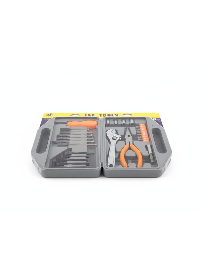30Pcs hand tool set with durable, ergonomic tools including screwdrivers, pliers, and wrenches , ideal for home, office, and appliance repairs, all organized in a convenient portable bag. - Image 4