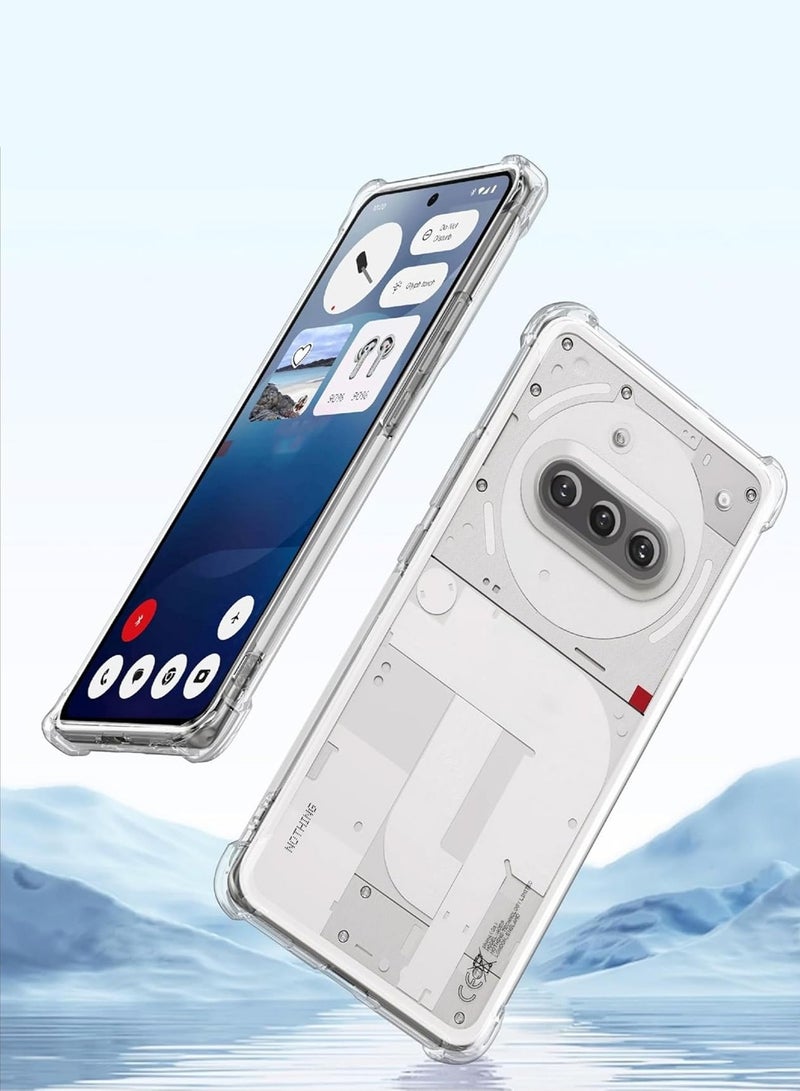 دبليو تيك غلاف حماية زوايا TPU لهاتف Nothing Phone (3a) 5G 2025 مع غلاف صلب من PC (MCTPTN) - شفاف - Image 2