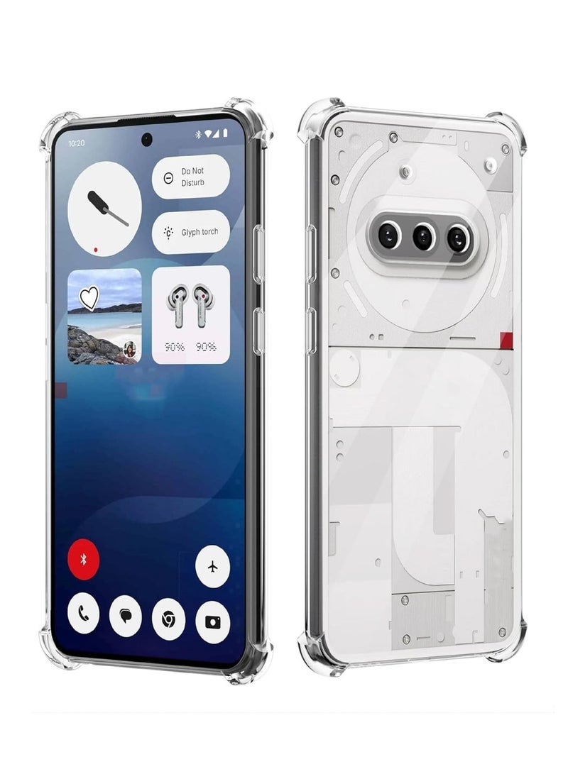 دبليو تيك غلاف حماية زوايا TPU لهاتف Nothing Phone (3a) 5G 2025 مع غلاف صلب من PC (MCTPTN) - شفاف - Image 1