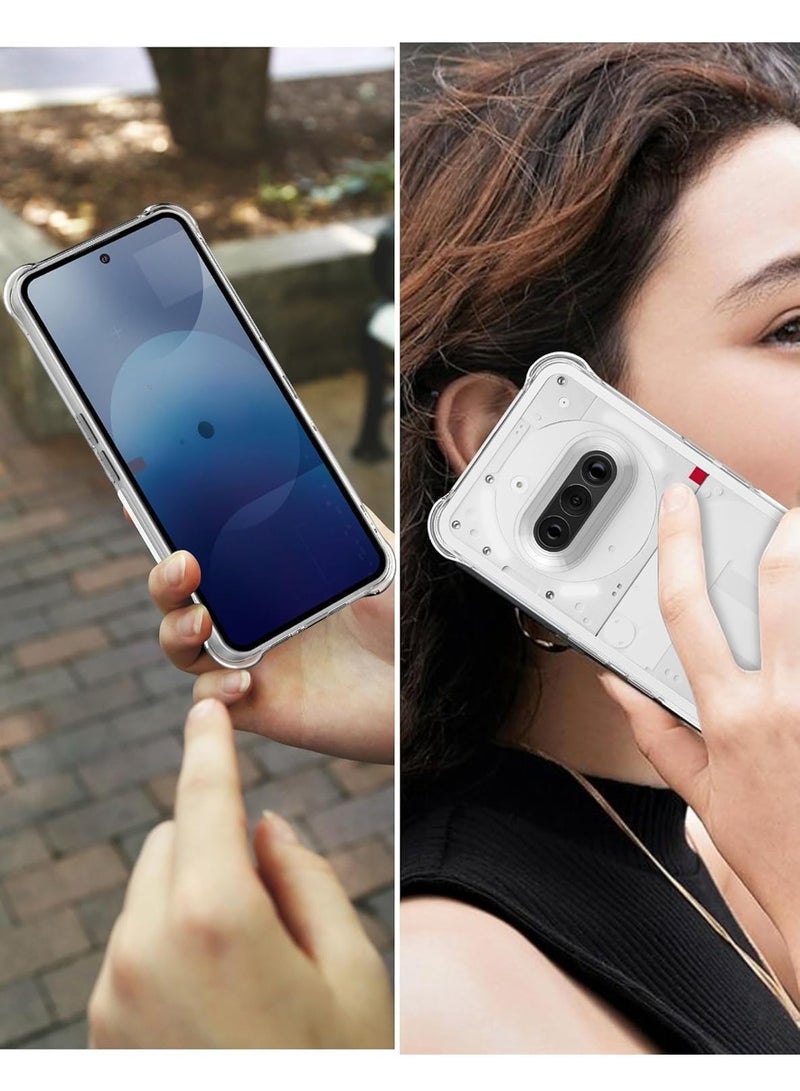 دبليو تيك غلاف حماية زوايا TPU لهاتف Nothing Phone (3a) 5G 2025 مع غلاف صلب من PC (MCTPTN) - شفاف - Image 5