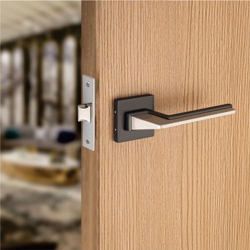 Sardar Luca Black Finish Door Lock for Main Door/Mortise Door Lock Set/Bedroom Door Lock/Handle Lock for Home/Office/Hotel (for Bathroom (No Keys)) - Image 1