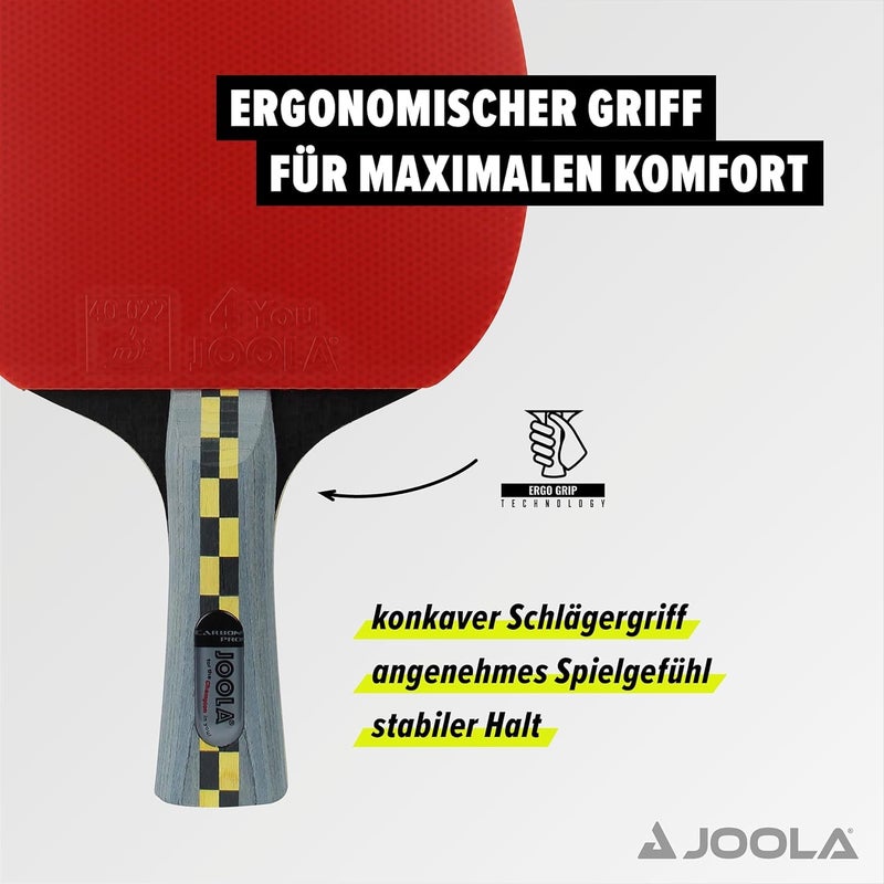 JOOLA جولا كربون برو مضرب تنس طاولة محترف - مضرب بتقنية كربون وود ومطاط جولا 4 يو الأحمر/الأسود - مضرب تنس طاولة مصمم للسرعة - Image 5