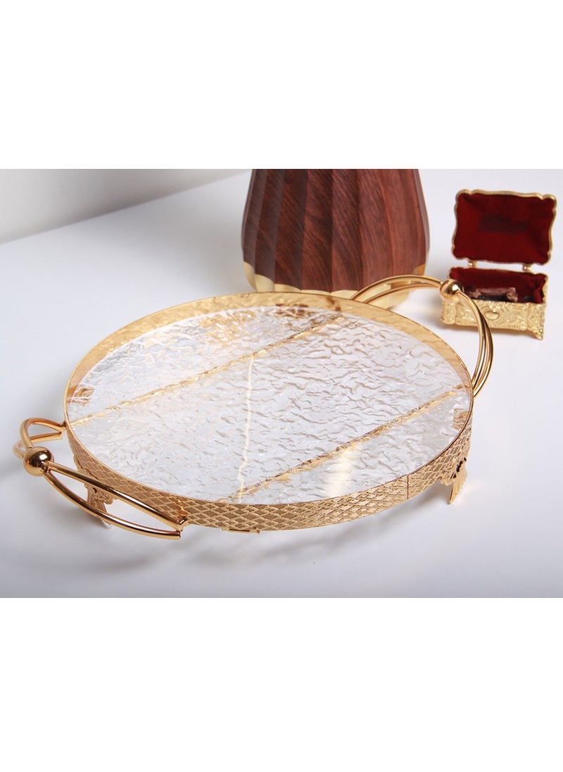 A serving tray with an elegant design. Impress your guests with this look.