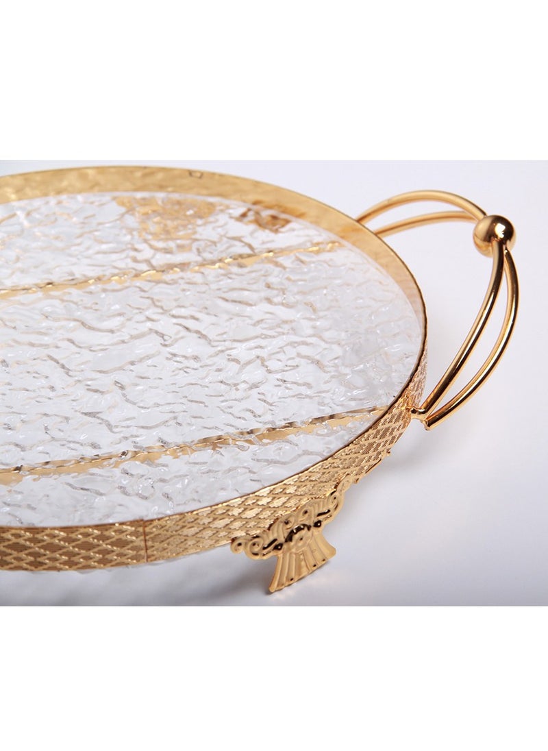 A serving tray with an elegant design. Impress your guests with this look.