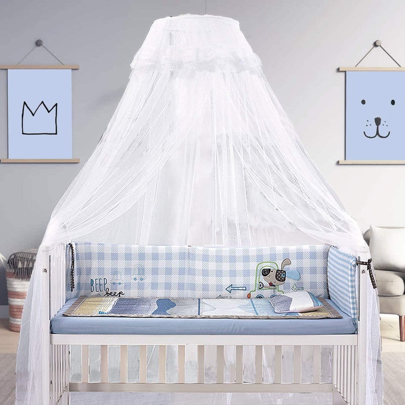Joylife Baby Net Baby Toddler Bed Crib Dome Canopy Netting (White) - Image 3