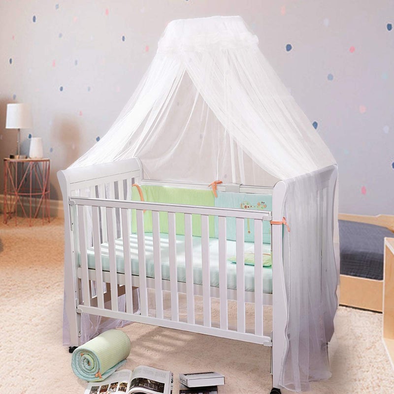 Joylife Baby Net Baby Toddler Bed Crib Dome Canopy Netting (White) - Image 1