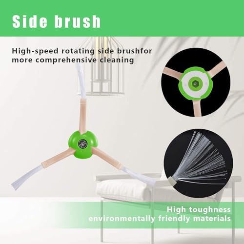 Mochenli Replacement Parts for iRobot Roomba i7 i7+ i3 i3+ i4 i4+ i6 i6+ i8 i8+ E5 E6 E7 &J7 J7+ Vacuum Cleaner, 2 Set Rubber Brushes, 8 HEPA Filters, 8 Side Brushes, 1 Clean Brush, 1 Screwdriver, 22 Pack - Image 3
