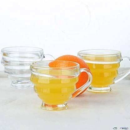 SEASPIRIT Glass Tea and Coffee Cup Cute Clear Transparent Tea Cups Glass 200 ml 2 - Image 1
