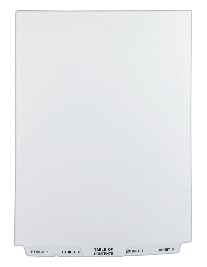 Avery Avery-Style Bottom Tab Dividers, 26-Tab, Legal Exhibit 1-25, 8.5 x11 Inches, White, 26 per Set (11378) - Image 1