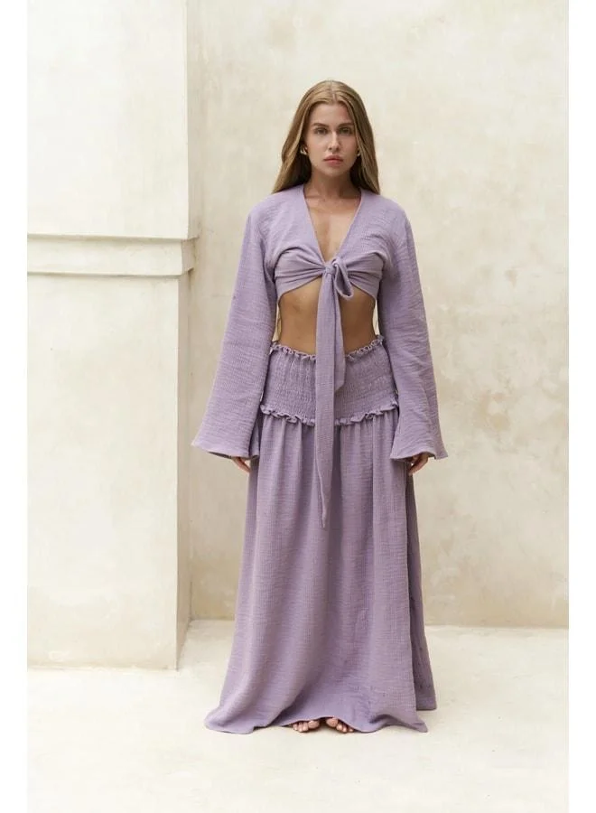 Bohemai  Marshanda Lilac Crop Skirt Set. for Women | Best Price UAE