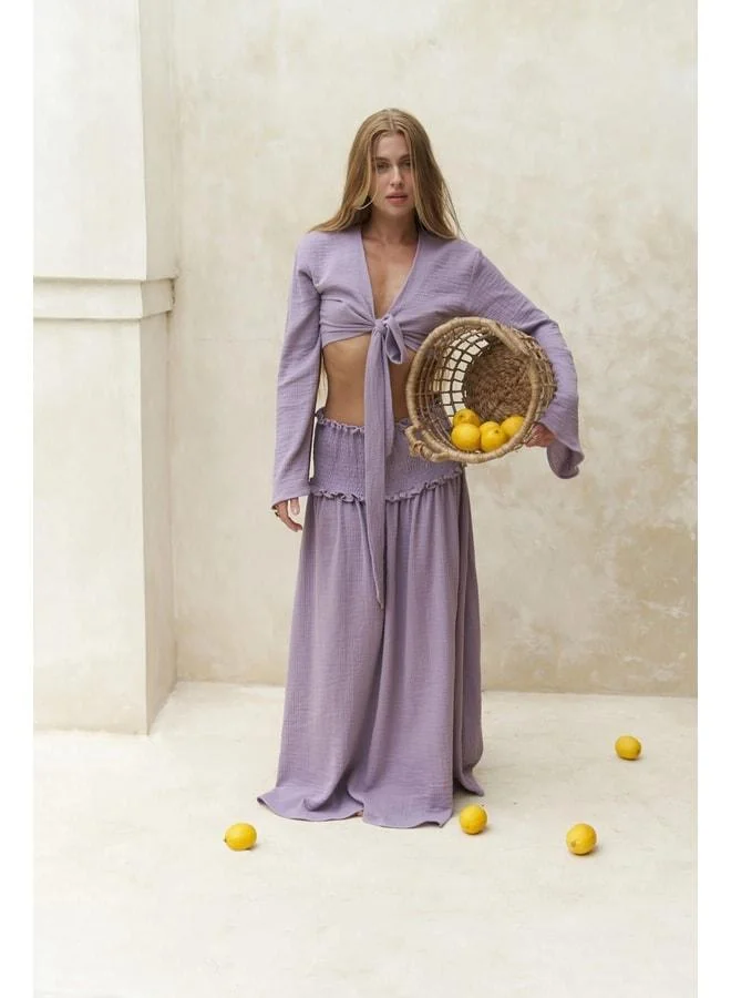 Marshanda Lilac Crop Skirt Set.