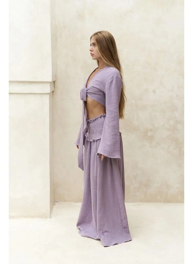 Bohemai  Marshanda Lilac Crop Skirt Set. for Women | Best Price UAE