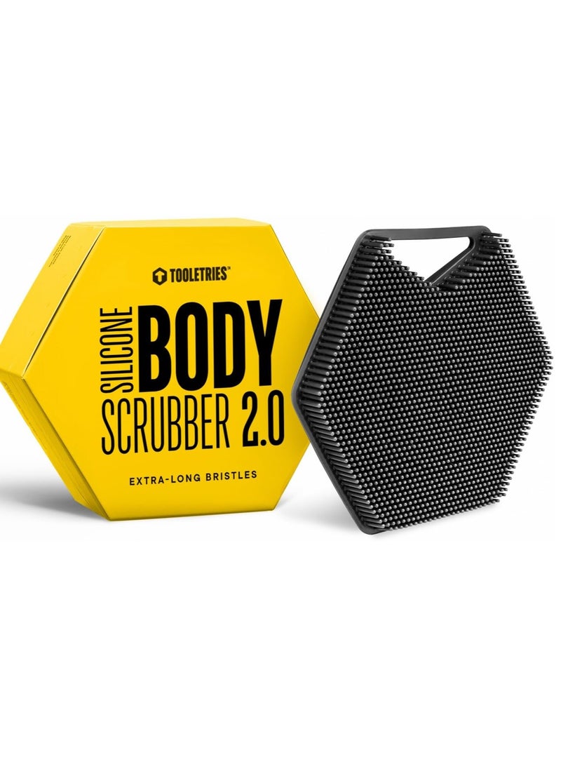 TOOLETRIES - Tooletries Body Scrubber 2.0 – Premium Silicone Scrubber for Cleaning, Exfoliating and Invigorating Your Skin – Extra Long Lather Boosting Bristles with Ergonomic Handle, Long-Lasting & Easy to Clean - Image 1