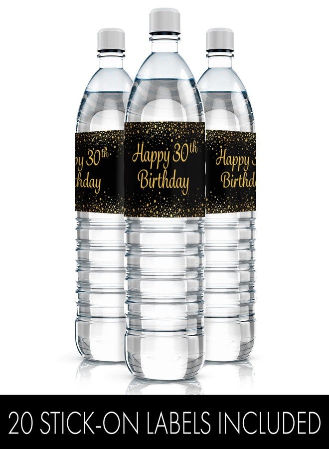دسكتيكتفز ملصقات زجاجات مياه باللونين الأسود والذهبي للاحتفال بعيد الميلاد الثلاثين - 20 ملصقًا مقاومًا للماء لتزيين حفلات عيد الميلاد الثلاثين وتقديم الهدايا التذكارية - Image 4