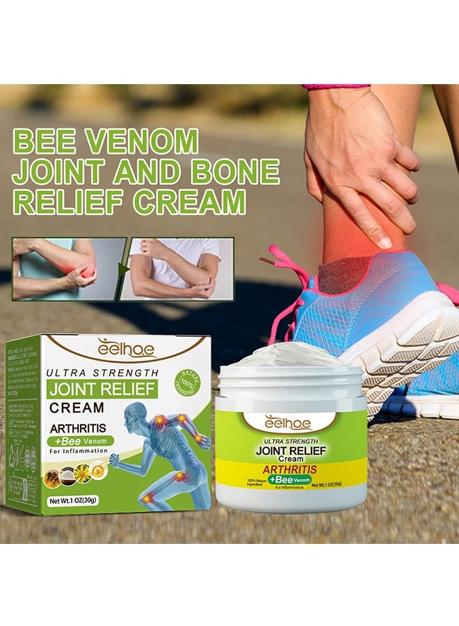EELHOE Ultra Strength Joint Relief Cream，Bee Venom Joint Relief Cream Arthritis Ultra Strength Joint Relief Cream Relieve Joint Muscle Pain, Muscle Pain, Leg Swelling, Body Massage and Care Cream 30g