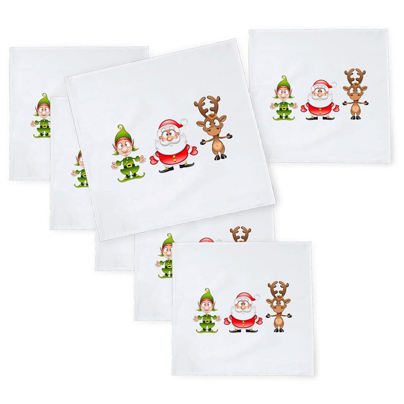 Khakee 6 Pcs Christmas Theme Silk Table Napkins 10x 10 for Xmas Decoration Christmas OrnamentsChristmas Giftxmas21429 - Image 1