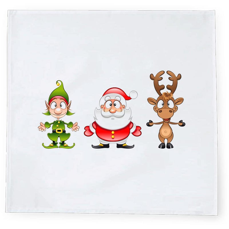 Khakee 6 Pcs Christmas Theme Silk Table Napkins 10x 10 for Xmas Decoration Christmas OrnamentsChristmas Giftxmas21429 - Image 3
