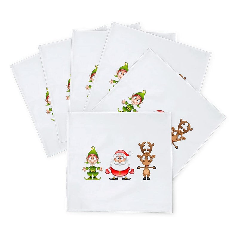 Khakee 6 Pcs Christmas Theme Silk Table Napkins 10x 10 for Xmas Decoration Christmas OrnamentsChristmas Giftxmas21429 - Image 2