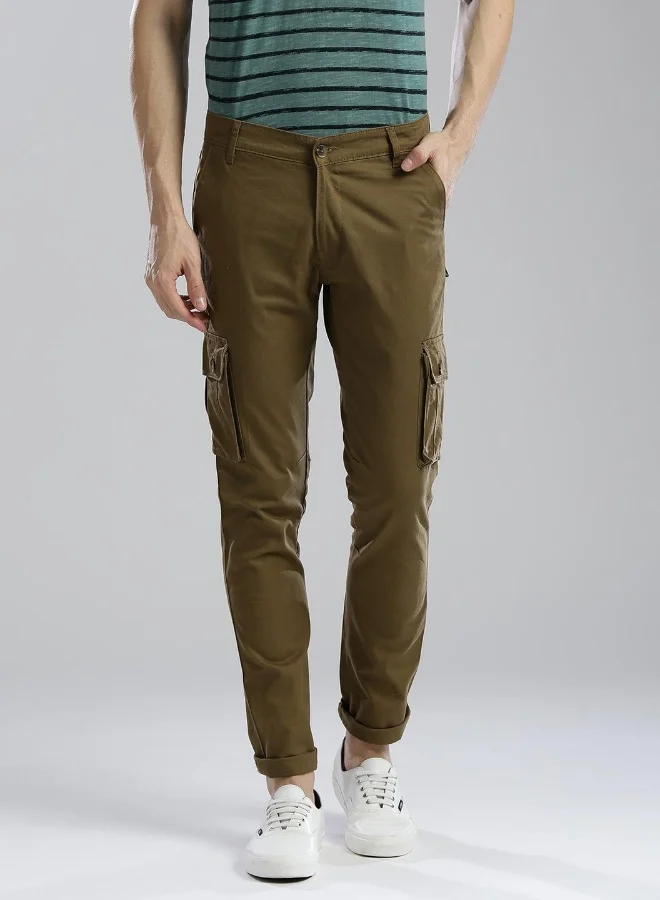 Hubberholme Men's Olive Green Trousers & Pants - Sleek and Versatile for All Occasions