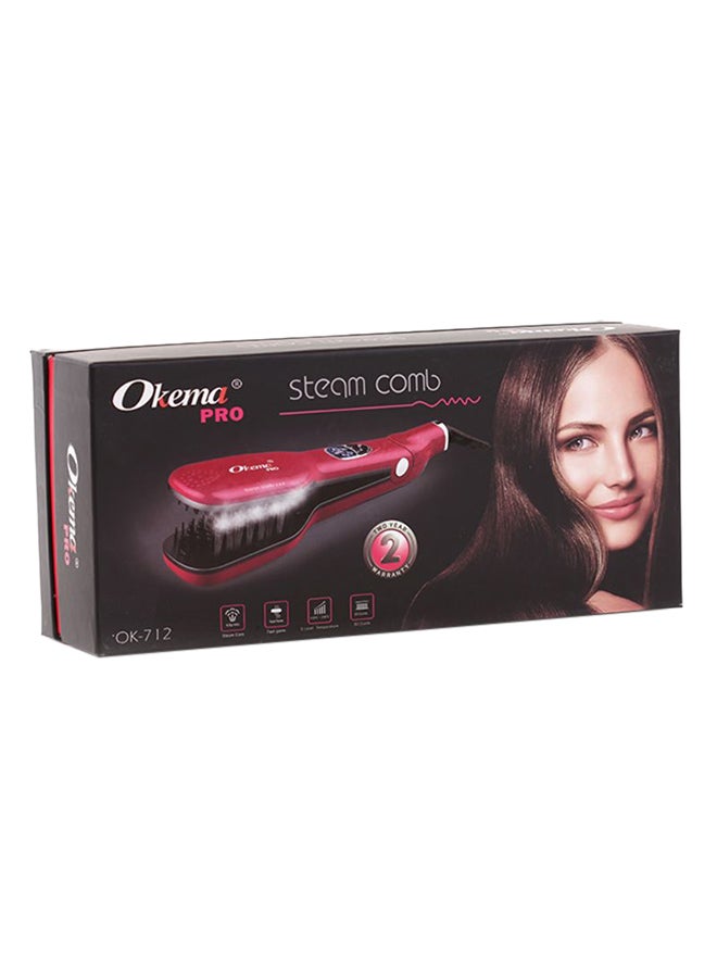 Okema Electric Steam Comb OK-712 Pink/Black - Image 3