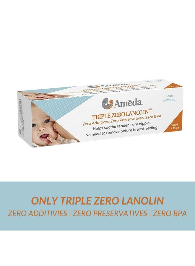 Ameda Triple Zero Lanolin Nipple Cream For Breastfeeding Pain | All Natural Lanolin Nipple Balm | Single Ingredient Pure Lanolin Cream | Breast Feeding Must Haves | Only Triple Zero Lanolin 35G/1.2Oz - Image 5