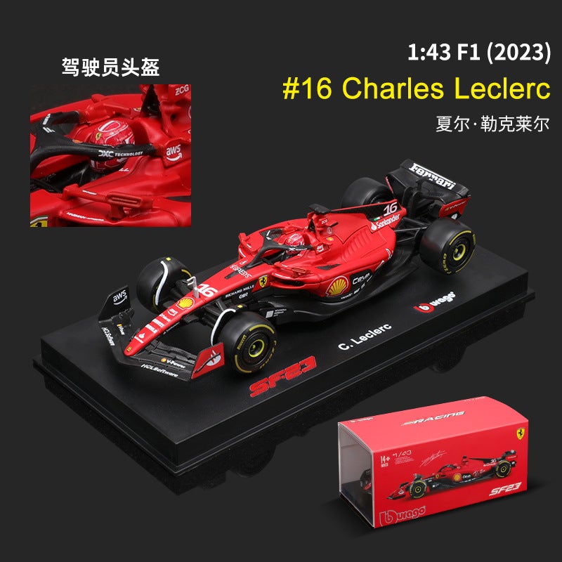 2023 Ferrari F1 Model F23 1:43 Diecast Car Toy F23 #16 Dust Cover Version 
