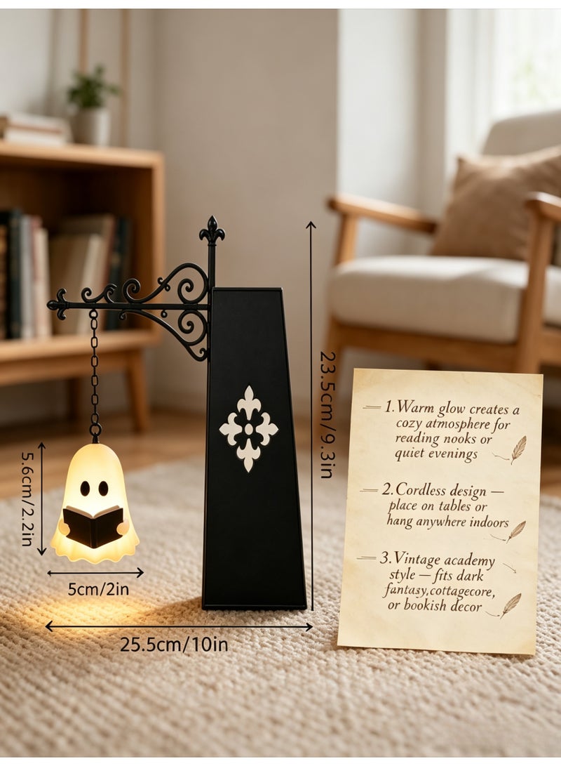 Miniature Street Lamp Book Nook Light, Vintage Ghost Reading Decorative Lamp for Bookshelves - Image 5