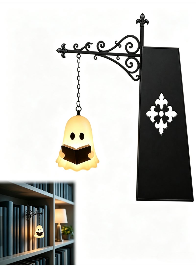 Miniature Street Lamp Book Nook Light, Vintage Ghost Reading Decorative Lamp for Bookshelves - Image 1