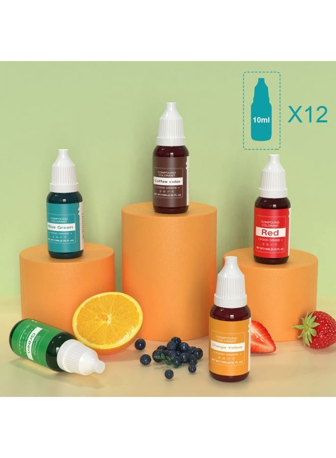 Colaele Food Coloring Set - 12 Color Food Grade Vibrant Food Dye - Image 2