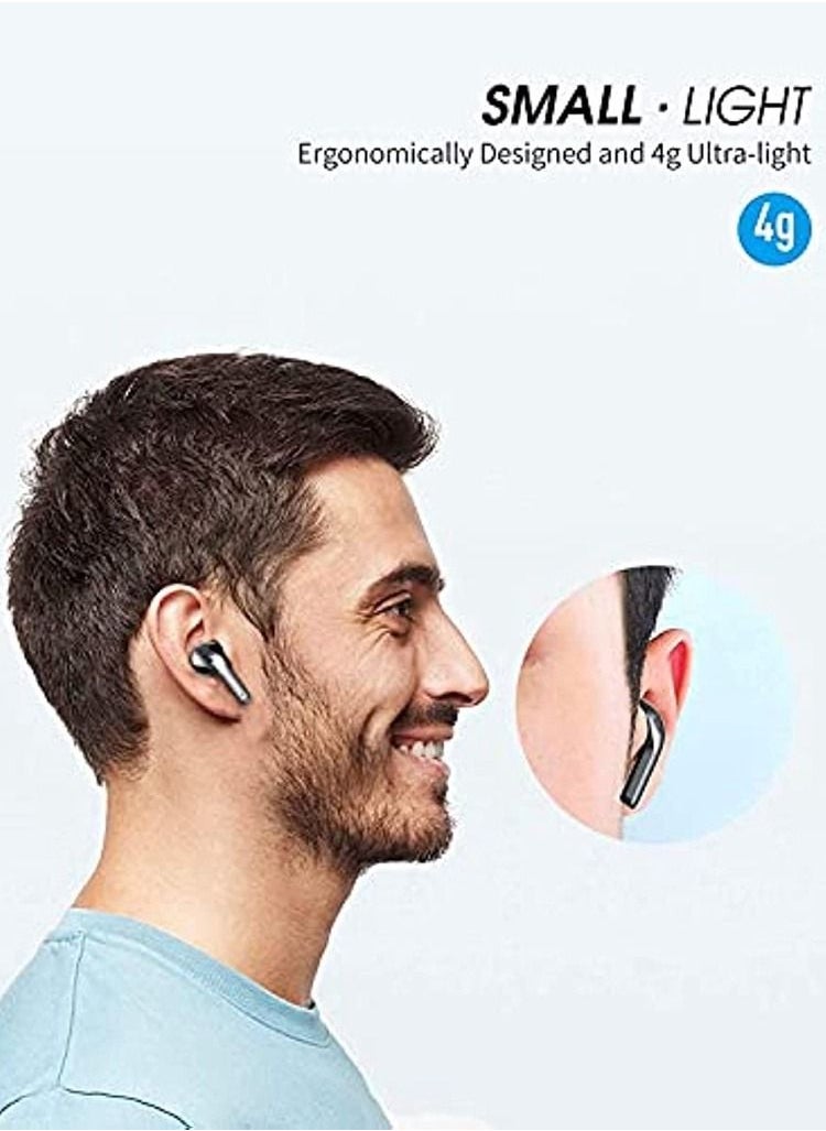 True Wireless Earbuds Noise Cancellation Bluetooth 5 1 Ipx7 Waterproof Big Bass Earphones Crystal Clear Sound In-Ear Dual-Mic Touch Control Headphones Led Power Display Screen