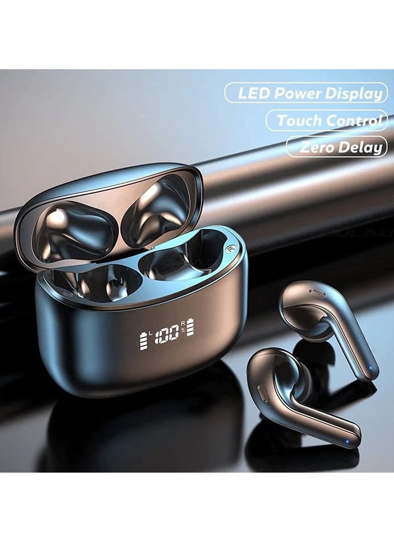 True Wireless Earbuds Noise Cancellation Bluetooth 5 1 Ipx7 Waterproof Big Bass Earphones Crystal Clear Sound In-Ear Dual-Mic Touch Control Headphones Led Power Display Screen