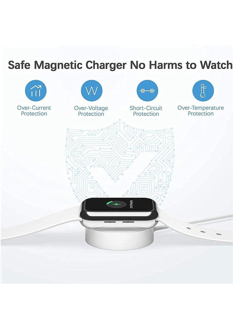 HRXFor iWatch Charger Wireless Smart Watch Magnetic Charging Cable, [MFi Certified] Wireless Charging Pad Cord For Apple Watch Series 6/SE/5/4/3/2/1 Compatible Size 44mm/42mm/40mm/38mm - White - Image 4
