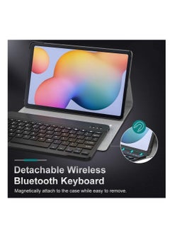ELTRAZONE Keyboard Case Compatible with Galaxy Tab S6 Lite 2020, PU Tablet Cover Shell Case with Removable Wireless Keyboard Fit Samsung Galaxy Tab S6 Lite 10.4 2020 SM-P610/P615, Black  - Image 3