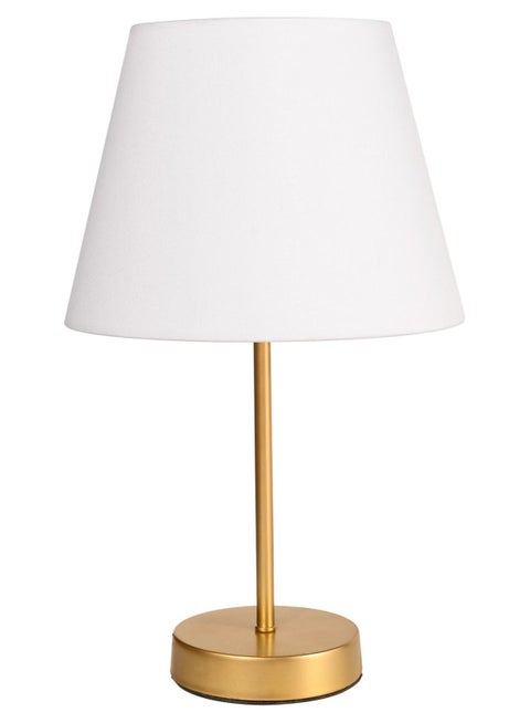 Table Lamp  With A Unique Fabric  And Golden Metal - Modern Table Lamp for Bedroom & Living Room - | Color: White | Size: 45x25x25 cm