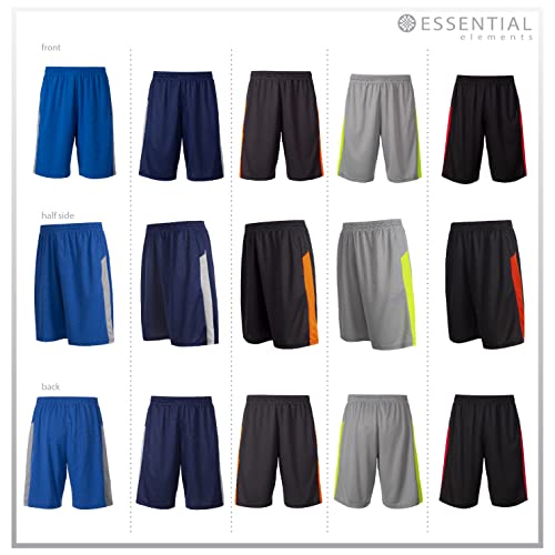 Essential Elements 5 Pack: Men's Dry-Fit Sweat Resistant Active Athletic Performance Shorts - Image 2