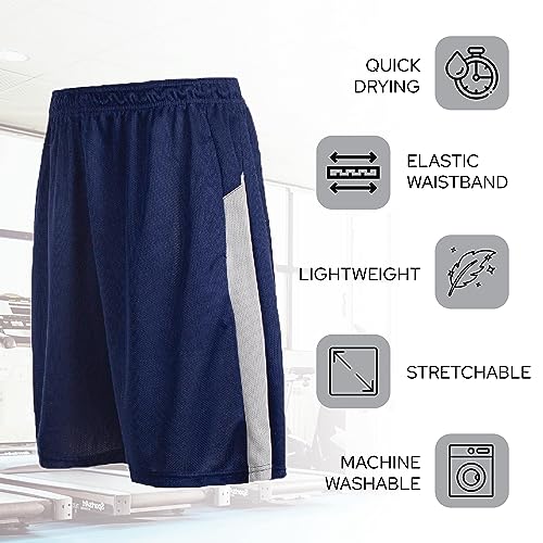 Essential Elements 5 Pack: Men's Dry-Fit Sweat Resistant Active Athletic Performance Shorts - Image 4