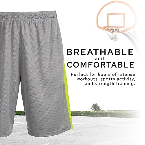 Essential Elements 5 Pack: Men's Dry-Fit Sweat Resistant Active Athletic Performance Shorts - Image 5