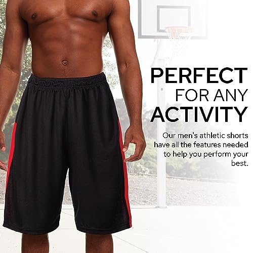 Essential Elements 5 Pack: Men's Dry-Fit Sweat Resistant Active Athletic Performance Shorts - Image 3